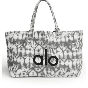 ALO Yoga Gray and White Tie-Dye Tote